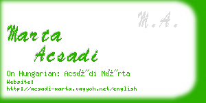 marta acsadi business card